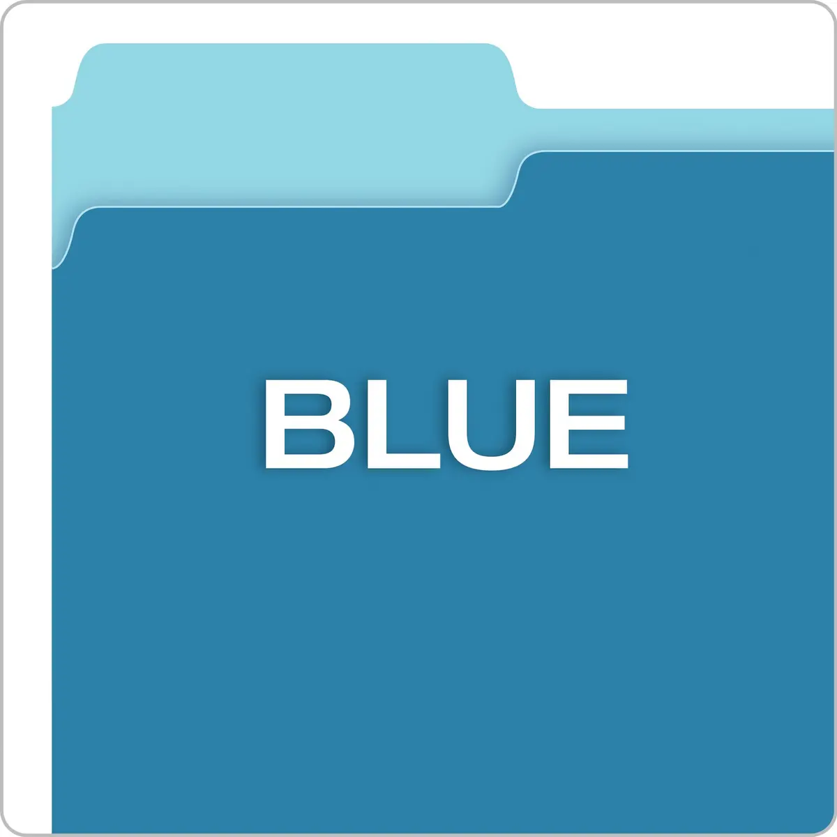 Pendaflex Two-Tone Color File Folders, Letter Size, Blue, 1/3 Cut, 100 per box (152 1/3 BLU), 12 inches | Color-coded organization for offices & schools - view 4