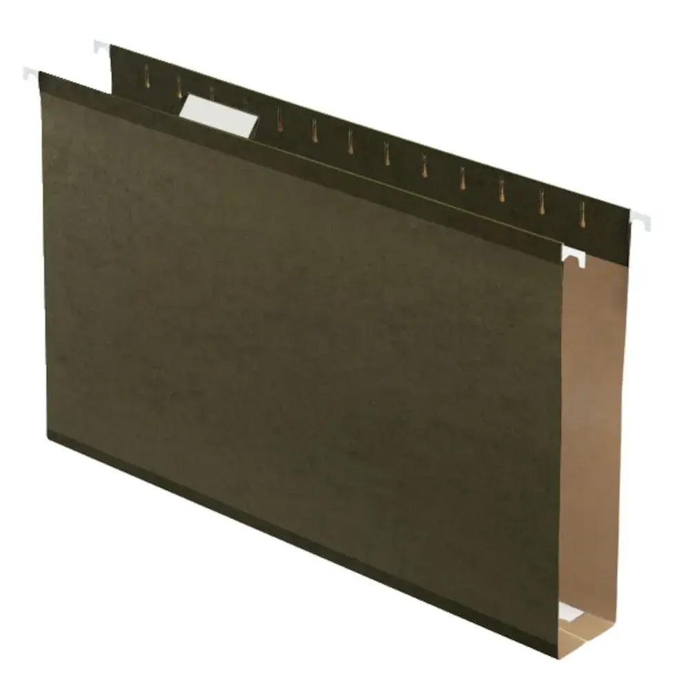 Pendaflex Extra Capacity Reinforced Hanging File Folders 2" Legal Size 400 Sheets | Holds Bulky Files Securely - main product image