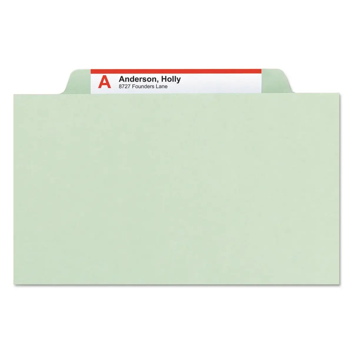 Smead Pressboard Classification File Folder with SafeSHIELD Fasteners, 2 Dividers, 2" Expansion, Letter Size, Gray/Green, 10 per Box | 25 pt. Pressboard - view 8