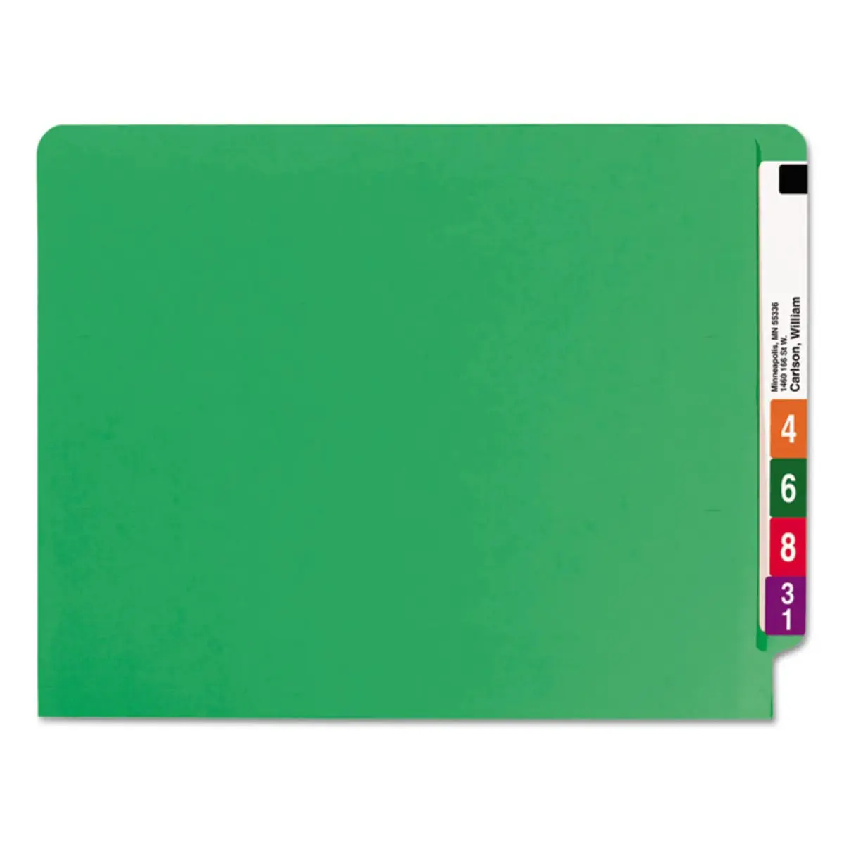 Smead End Tab File Folder, Shelf-Master Reinforced Straight-Cut Tab, Letter Size, Green, 100 per Box (25110) | Durable Filing for Offices - main product image