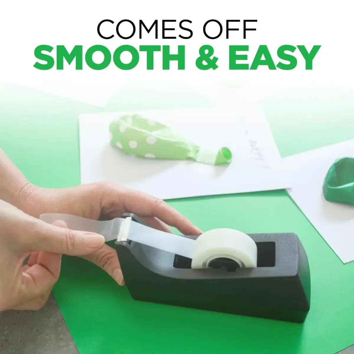 Scotch Classic Desktop Tape Dispenser Black 2.7 in. x 2.7 in. x 6.4 in. | Weighted Base for One-Handed Use - view 5