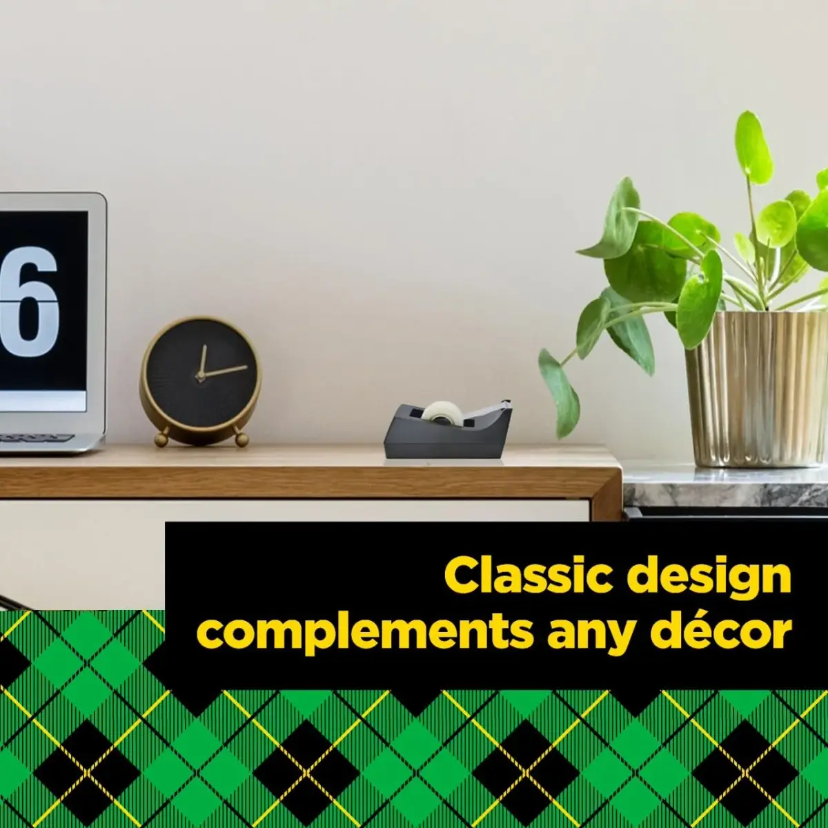Scotch Classic Desktop Tape Dispenser Black 2.7 in. x 2.7 in. x 6.4 in. | Weighted Base for One-Handed Use - view 7