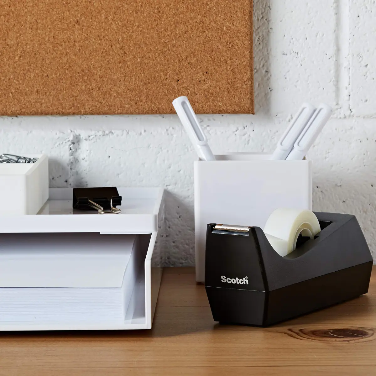 Scotch Classic Desktop Tape Dispenser Black 2.7 in. x 2.7 in. x 6.4 in. | Weighted Base for One-Handed Use - view 2