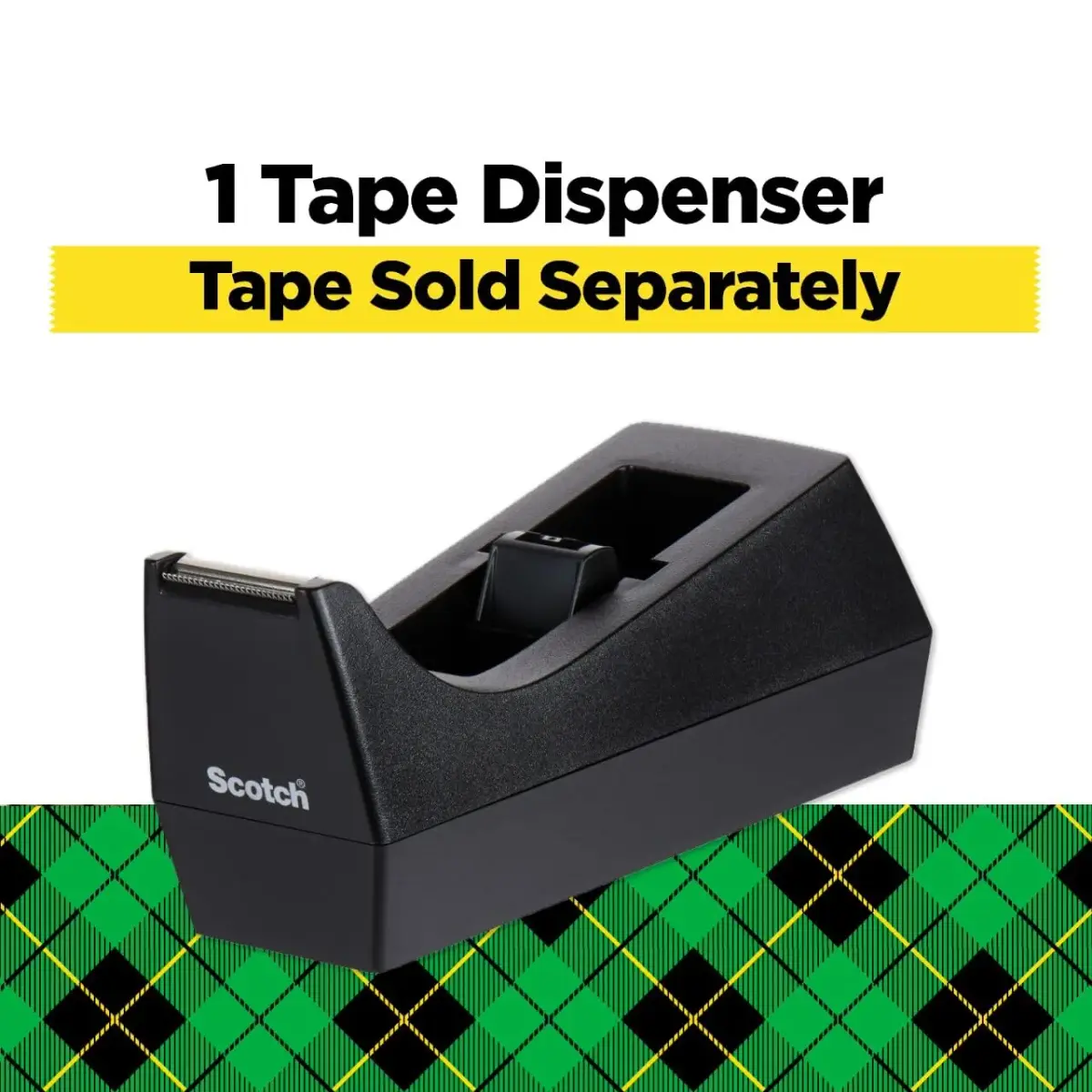 Scotch Classic Desktop Tape Dispenser Black 2.7 in. x 2.7 in. x 6.4 in. | Weighted Base for One-Handed Use - view 3