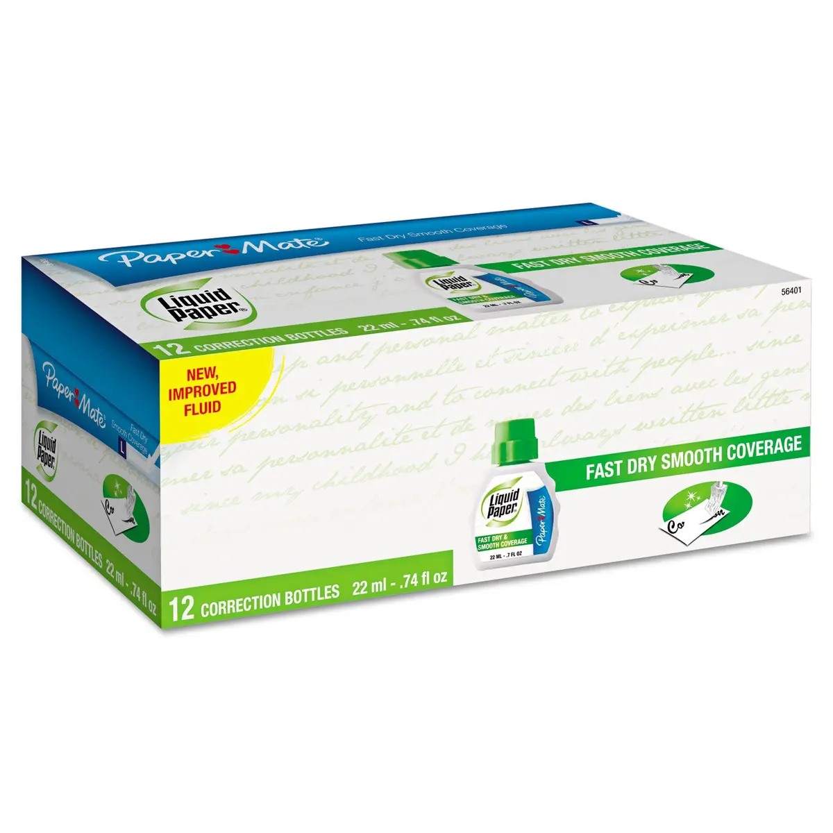 Paper Mate Liquid Paper Fast Dry Correction Fluid 22 mL (12 Count) | Smooth Coverage - view 2