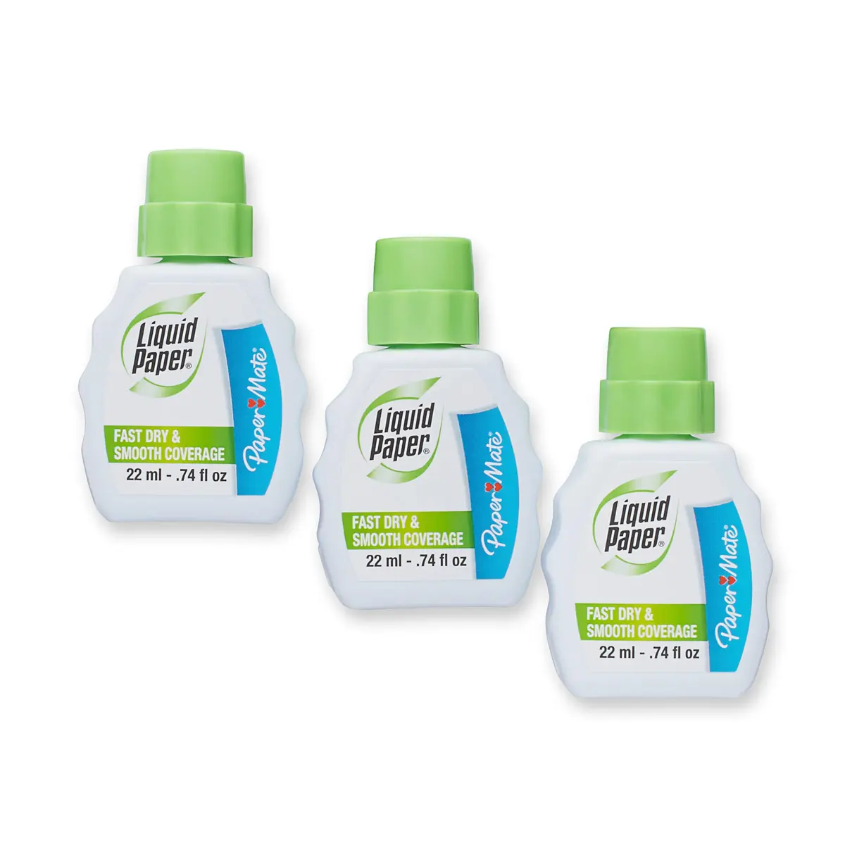Paper Mate Liquid Paper Correction Fluid White 22 ml (3 Count) | Fast Dry, Smooth Coverage - view 2