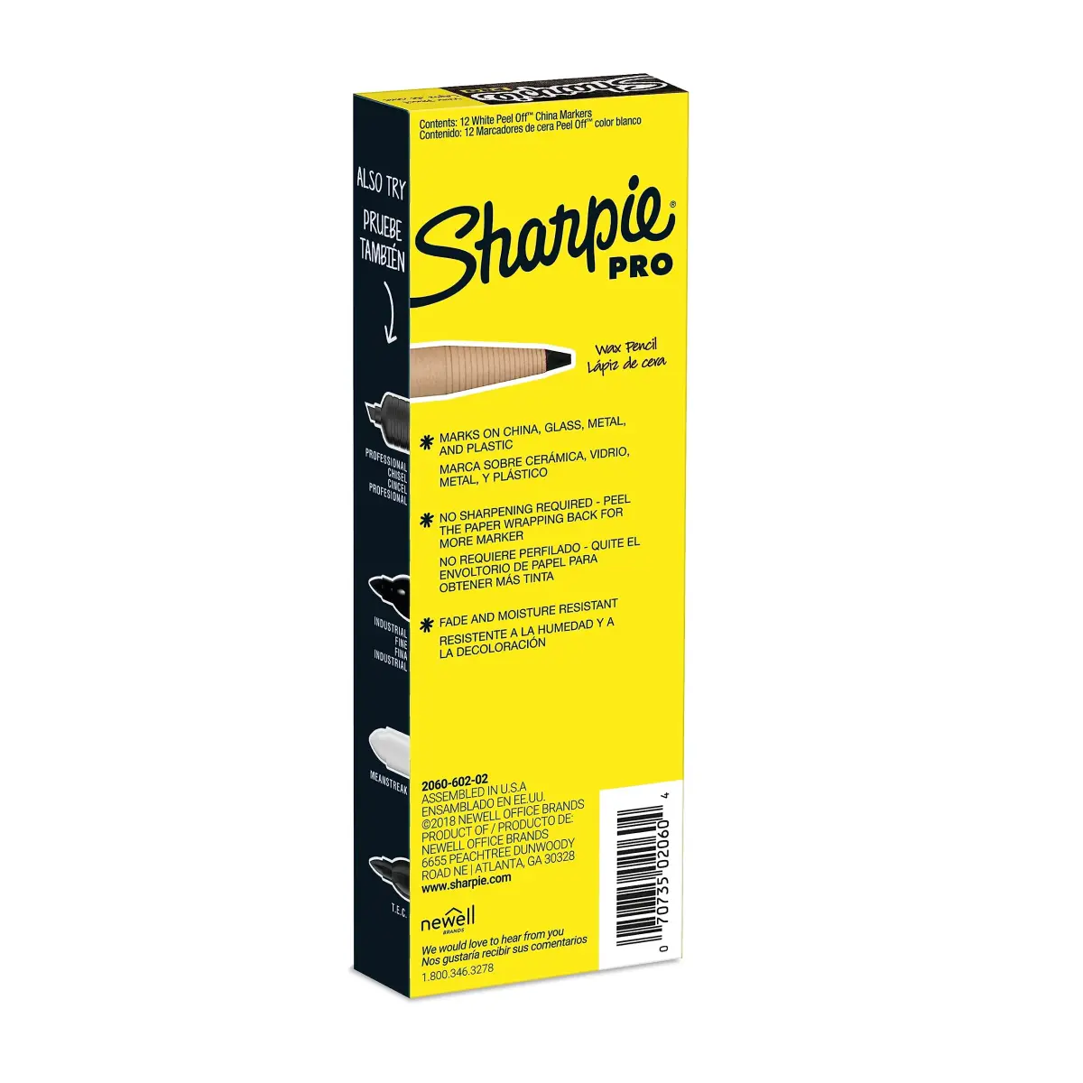 Sharpie Peel-Off China Marker Grease Pencils White Box of 12 | Marks Glass, Metal, Plastic, Porcelain - view 5