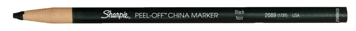 Sharpie Peel-Off China Marker Grease Pencils, Black, 12 Count | Writes on Glass, Metal, Plastic - view 3