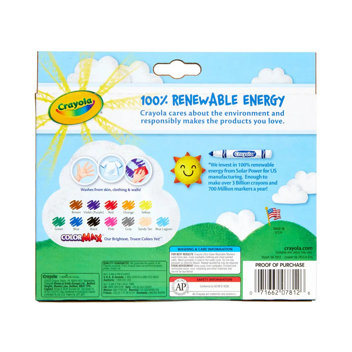 Crayola Ultra Clean Washable Markers, Broad Line, Assorted Colors, 12 Count | Non-Toxic Art Supplies for Kids - view 5