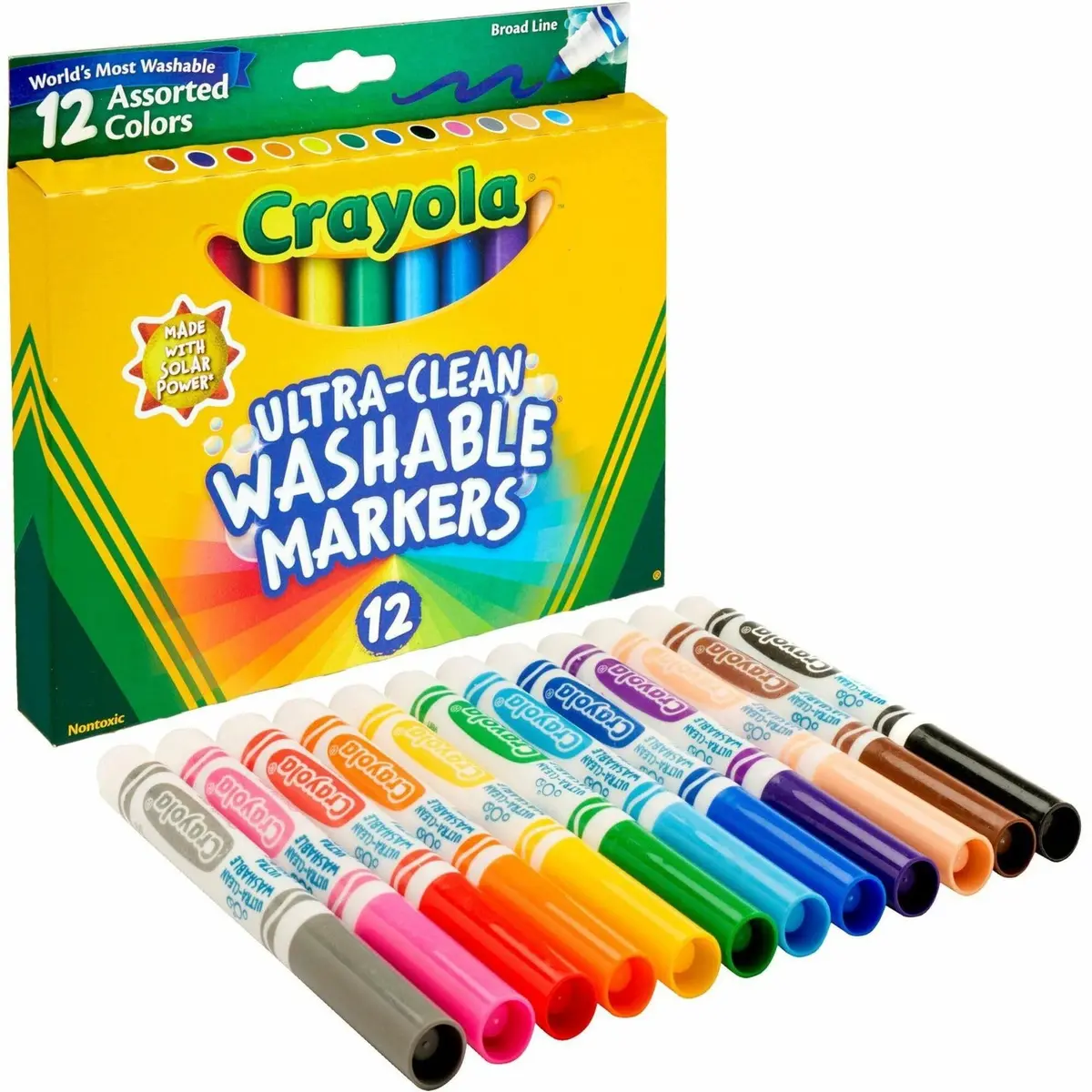 Crayola Ultra Clean Washable Markers, Broad Line, Assorted Colors, 12 Count | Non-Toxic Art Supplies for Kids - view 6