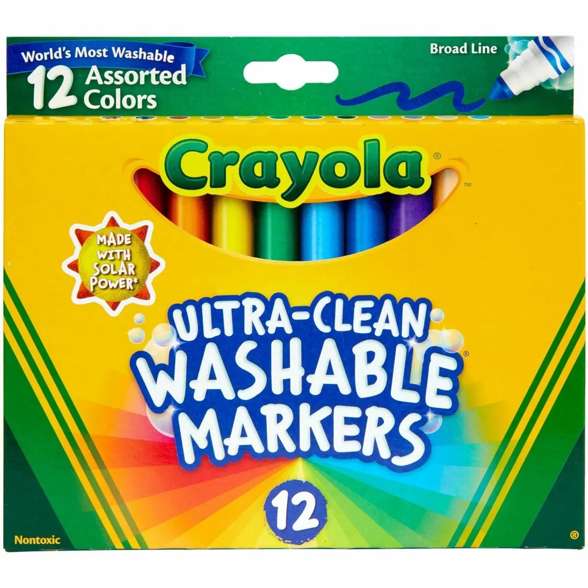 Crayola Ultra Clean Washable Markers, Broad Line, Assorted Colors, 12 Count | Non-Toxic Art Supplies for Kids - view 7