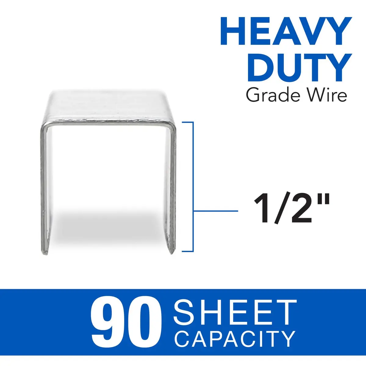 Rexel Swingline Staples, Heavy Duty, 1/2" Length, 90 Sheet Capacity, 100/Strip, 1000/Box, 1 Pack (35312) - view 3
