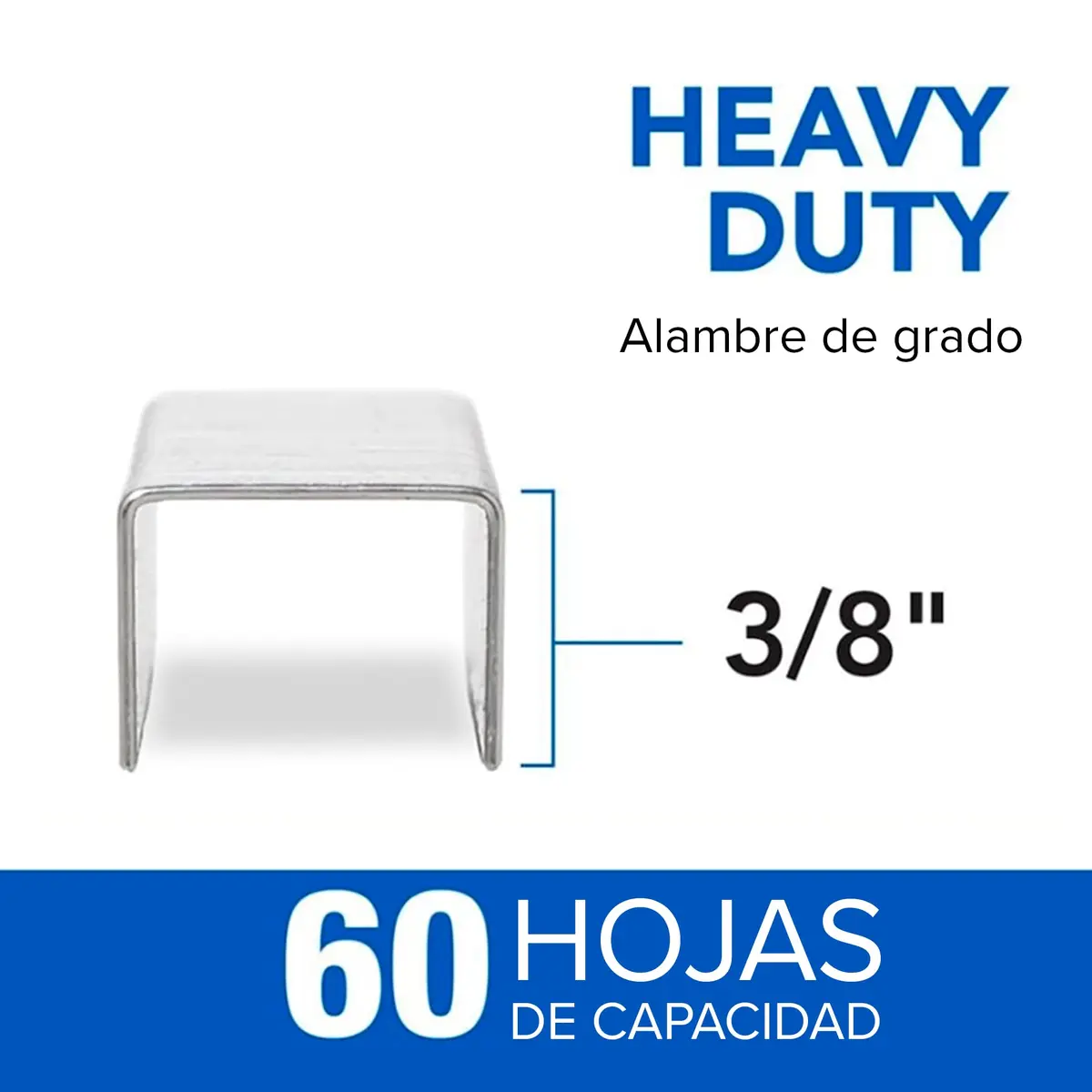 Rexel Heavy Duty Staples 3/8" Length | 60 Sheet Capacity, 100/Strip, 1000/Box - view 2