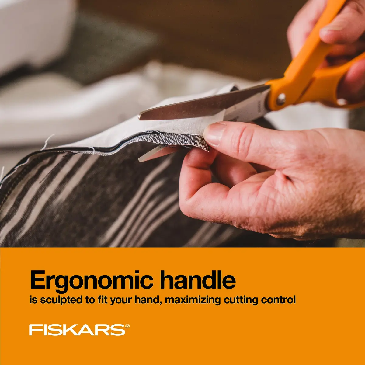 Fiskars 8" Original Orange-Handled Stainless Steel Scissors | 20.32 cm (8 Inch) All-Purpose Paper and Fabric Scissors - view 5