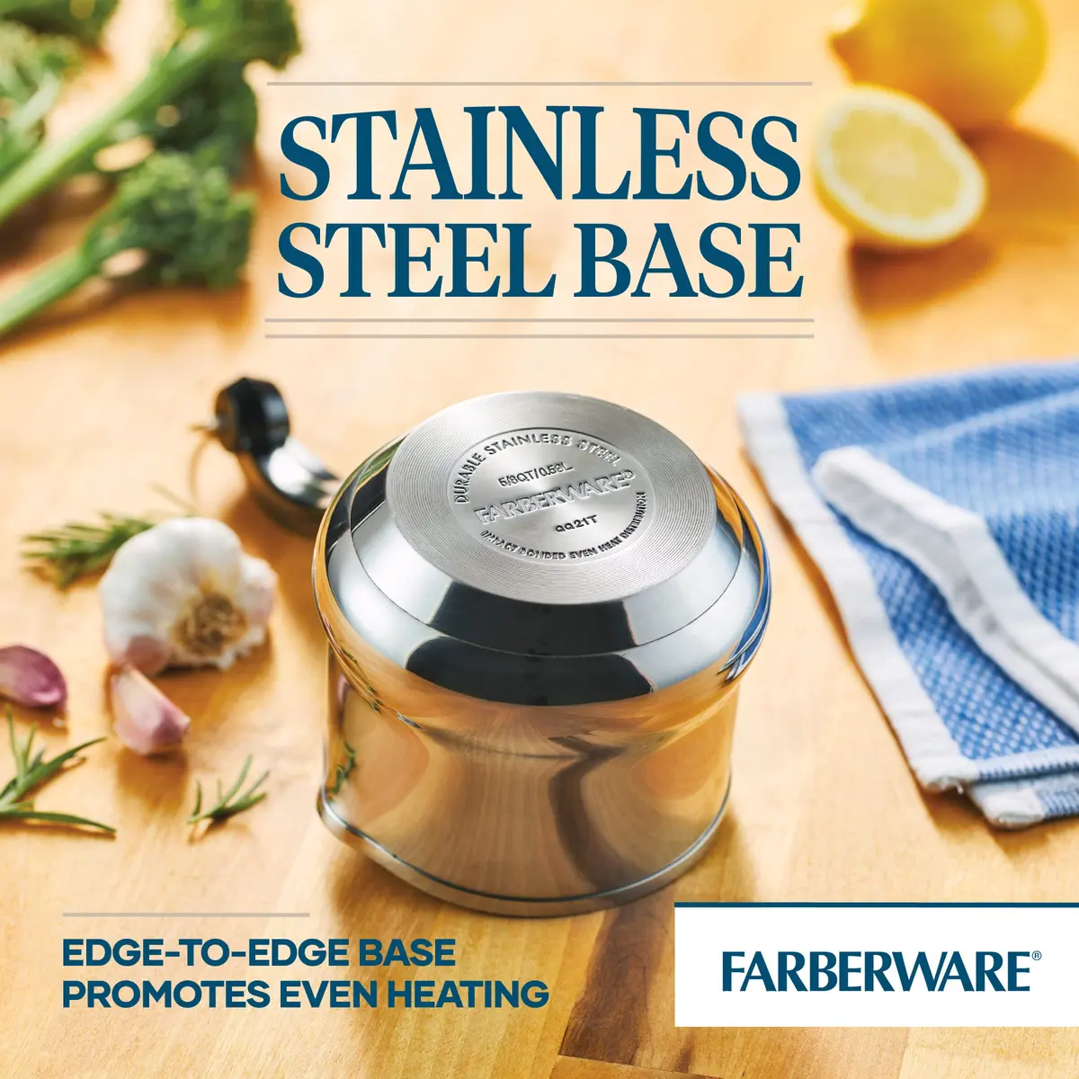 Farberware Classic Series Stainless Steel Butter Warmer Melting Pot | Compact 0.6 Quarts for Melting & Heating - view 4
