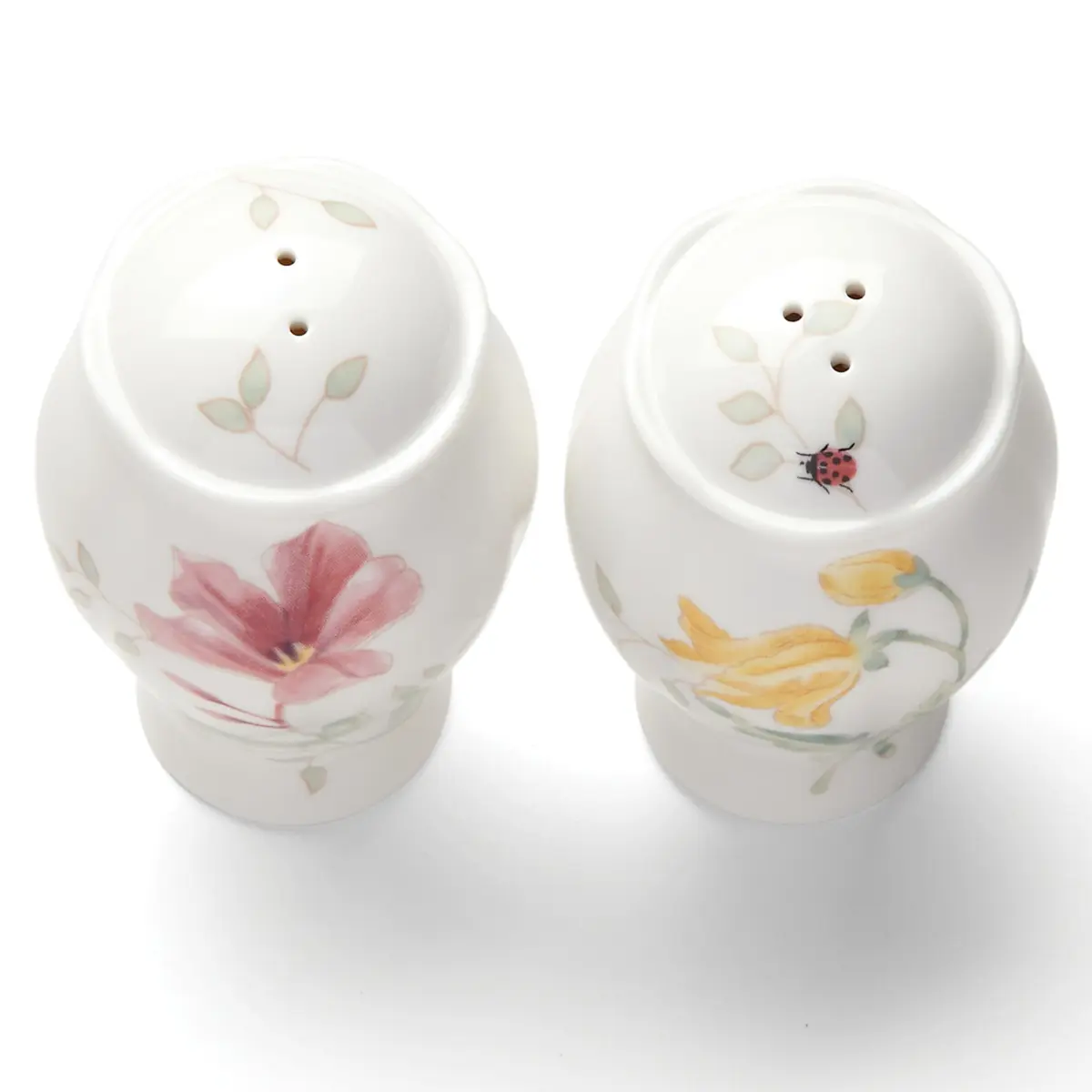 Lenox Butterfly Meadow Salt and Pepper Shaker Set | Floral Porcelain Kitchen Decor (4 inches tall) - view 2