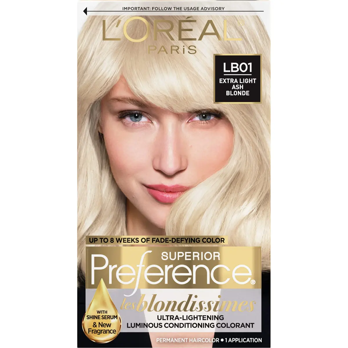 L'Oréal Paris Superior Preference Permanent Hair Color LB01 Extra Light Ash Blonde | Fade-Defying Shine Hair Dye Kit - main product image