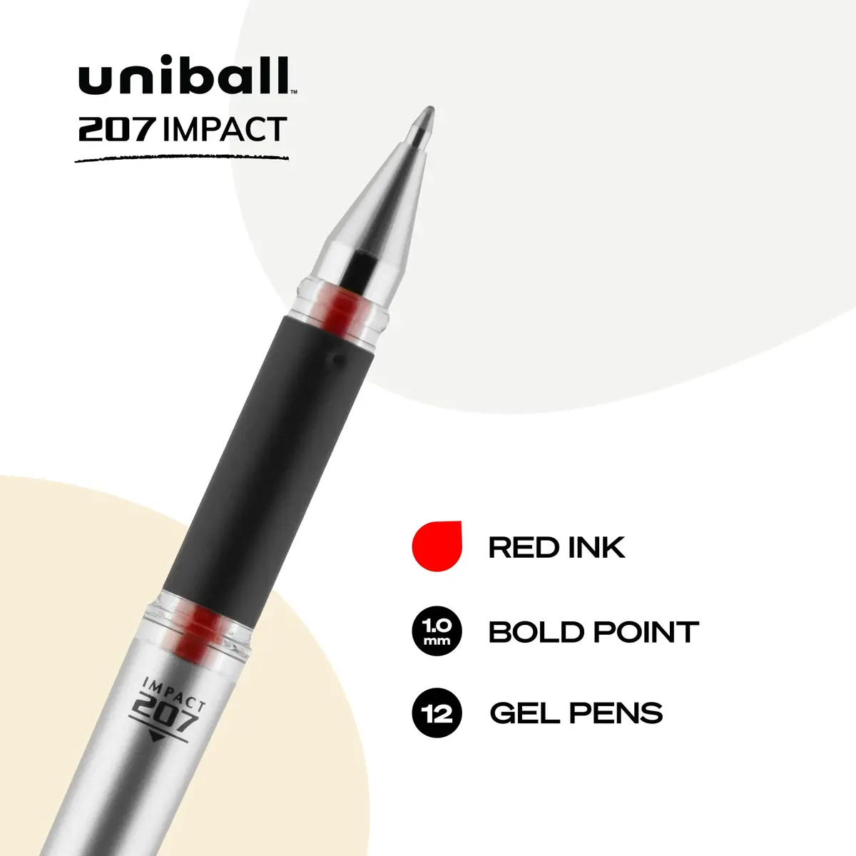 Uni-Ball Gel Impact Pen 1.0mm Red | Bold, Water & Fade-Resistant, Refillable - view 2