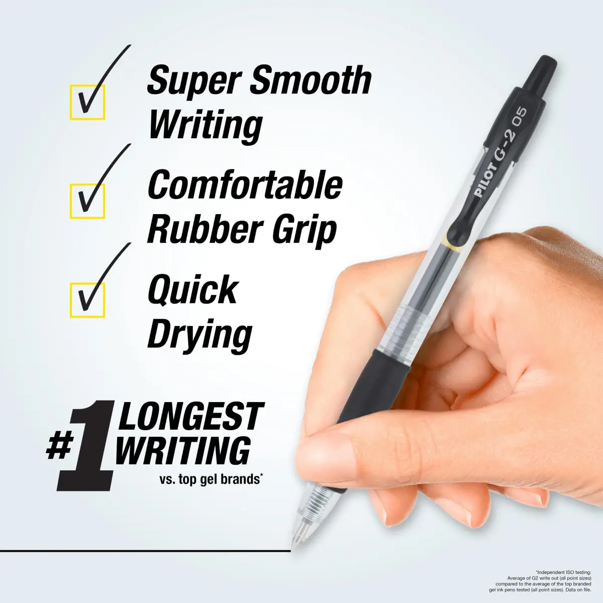 PILOT G2 Premium Gel Roller Pens, Extra Fine Point 0.5 mm, Black Ink, Pack of 12 | Smooth Writing for Students & Office - view 2