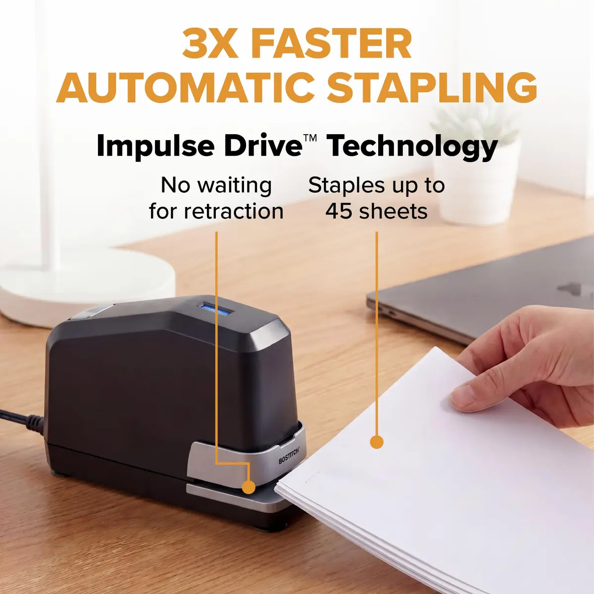 Bostitch Office Impulse Heavy Duty Electric Stapler Value Pack 2.5 lb (1.13 kg) | Staples up to 45 Sheets - view 2