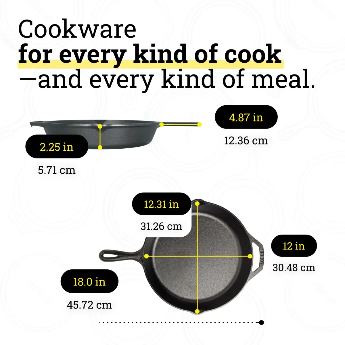 Lodge Seasoned Cast Iron Skillet 12 Inches (30 cm) | Naturally Non-Stick & Oven Safe - view 8