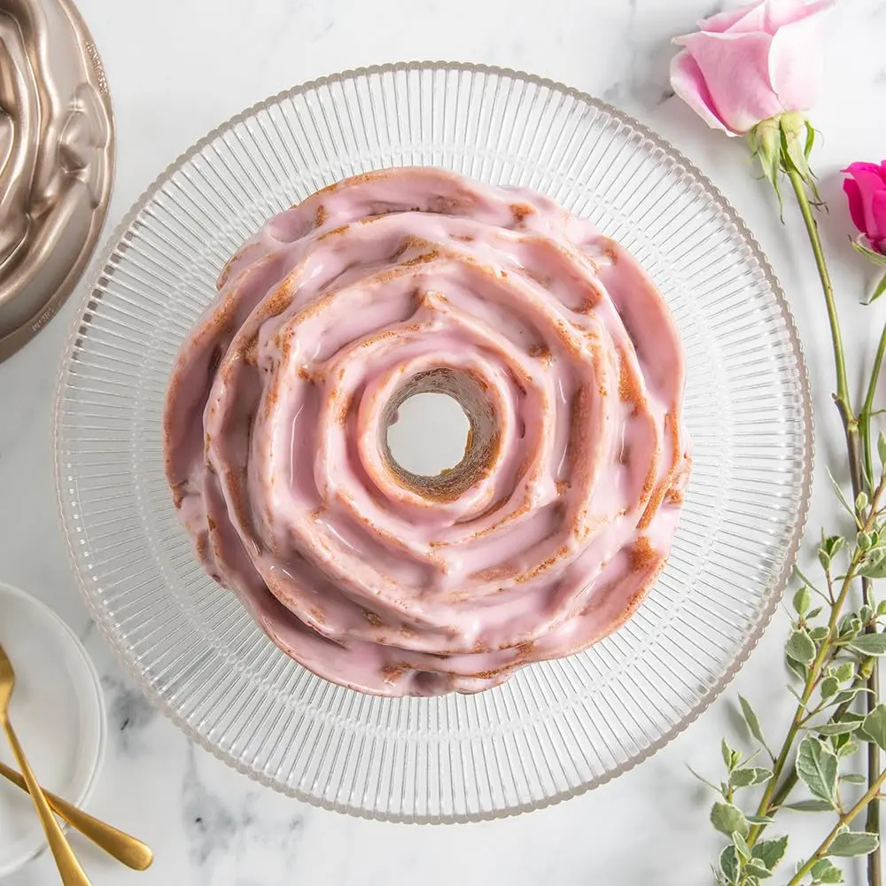 Nordic Ware Rose Cast Aluminum Bundt Pan | 10-Cup Capacity, Even Baking, Nonstick, Made in USA - view 7