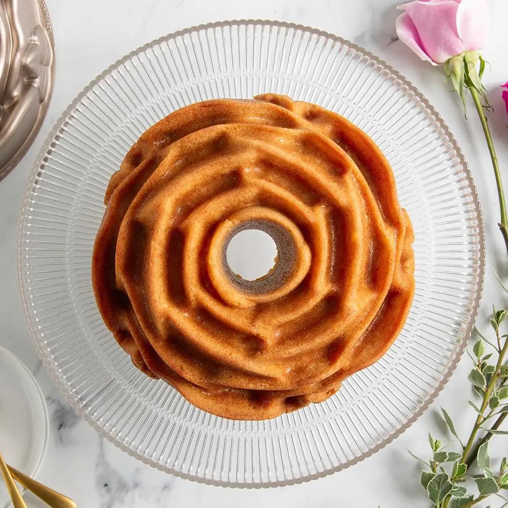 Nordic Ware Rose Cast Aluminum Bundt Pan | 10-Cup Capacity, Even Baking, Nonstick, Made in USA - view 8
