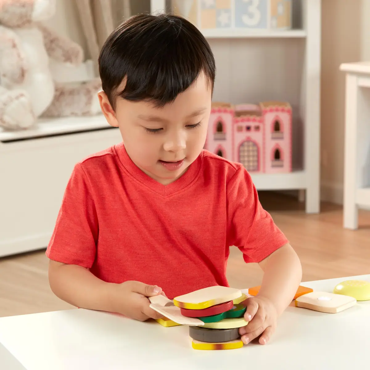 Melissa & Doug Wooden Sandwich-Making Pretend Play Food Set for Kids Ages 3+ | 16 Wooden Ingredients, Realistic Details - view 7