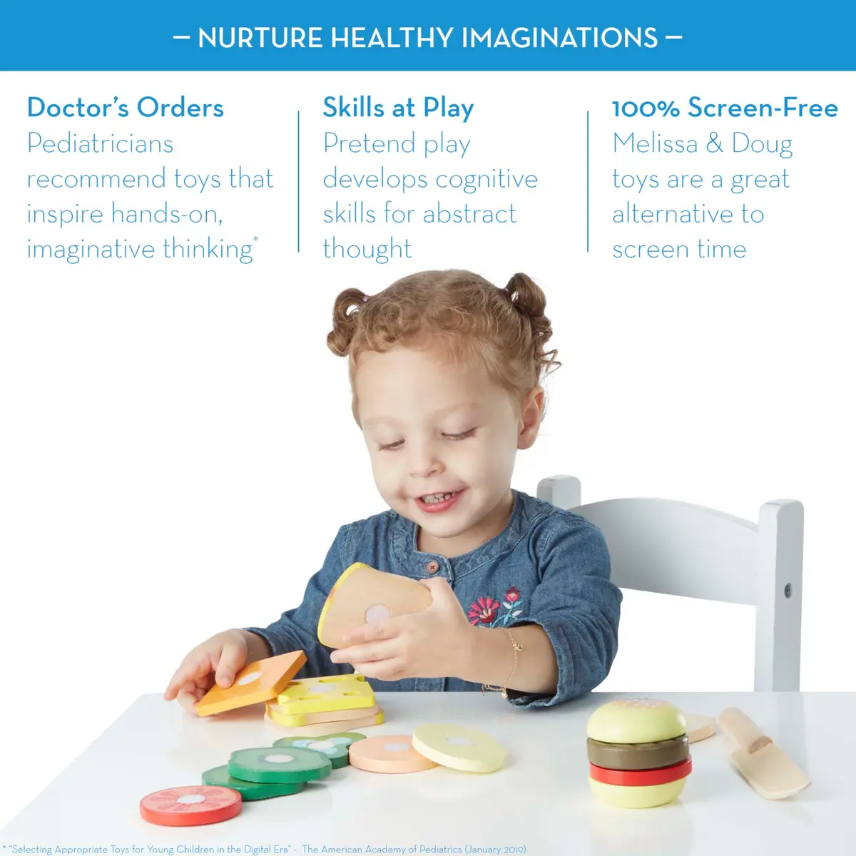 Melissa & Doug Wooden Sandwich-Making Pretend Play Food Set for Kids Ages 3+ | 16 Wooden Ingredients, Realistic Details - view 3