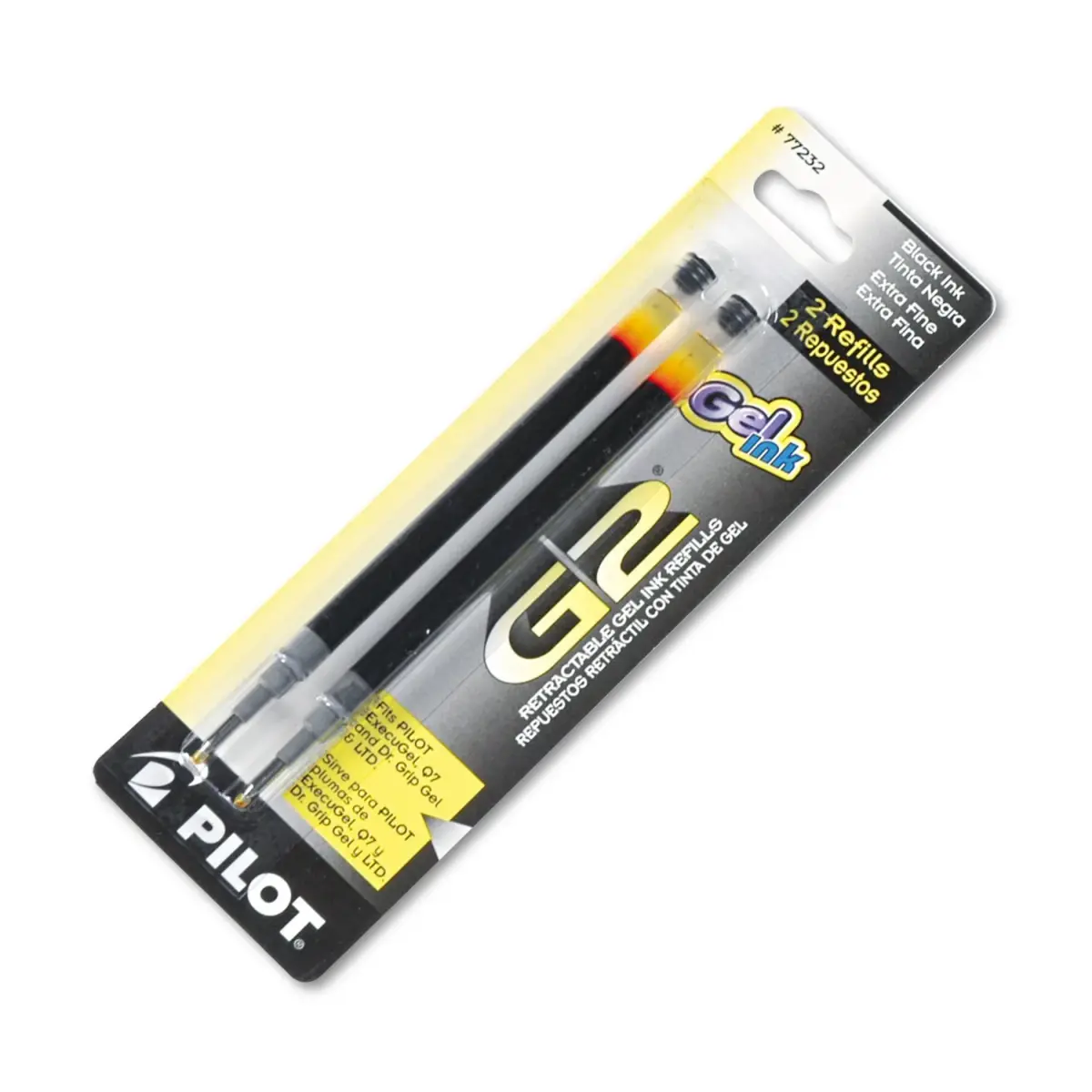 Pilot G2 Gel Ink Refills Extra Fine Point 0.5 mm Black 2 Count | Smooth Ink Flow for Students & Office - main product image