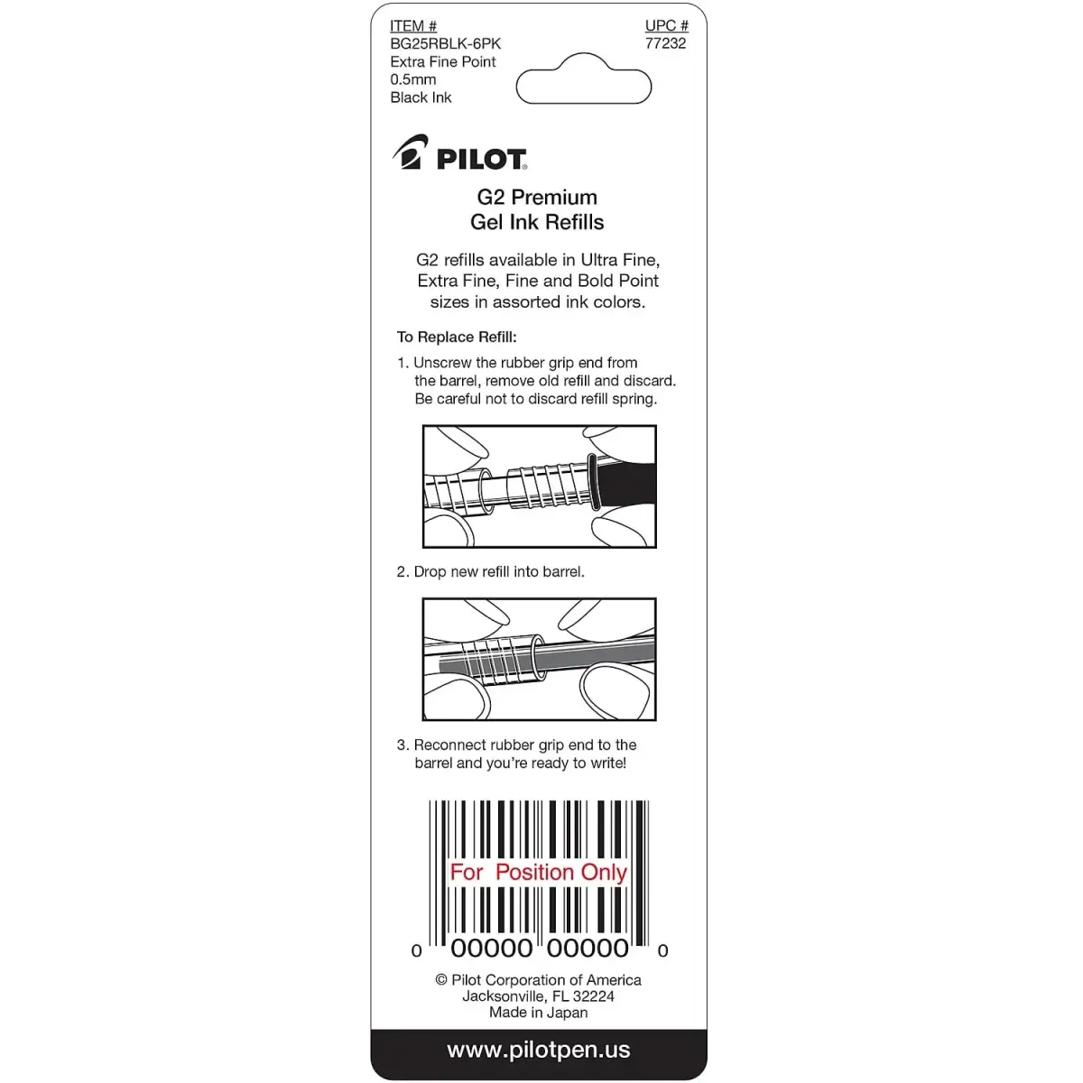 Pilot G2 Gel Ink Refills Extra Fine Point 0.5 mm Black 2 Count | Smooth Ink Flow for Students & Office - view 4
