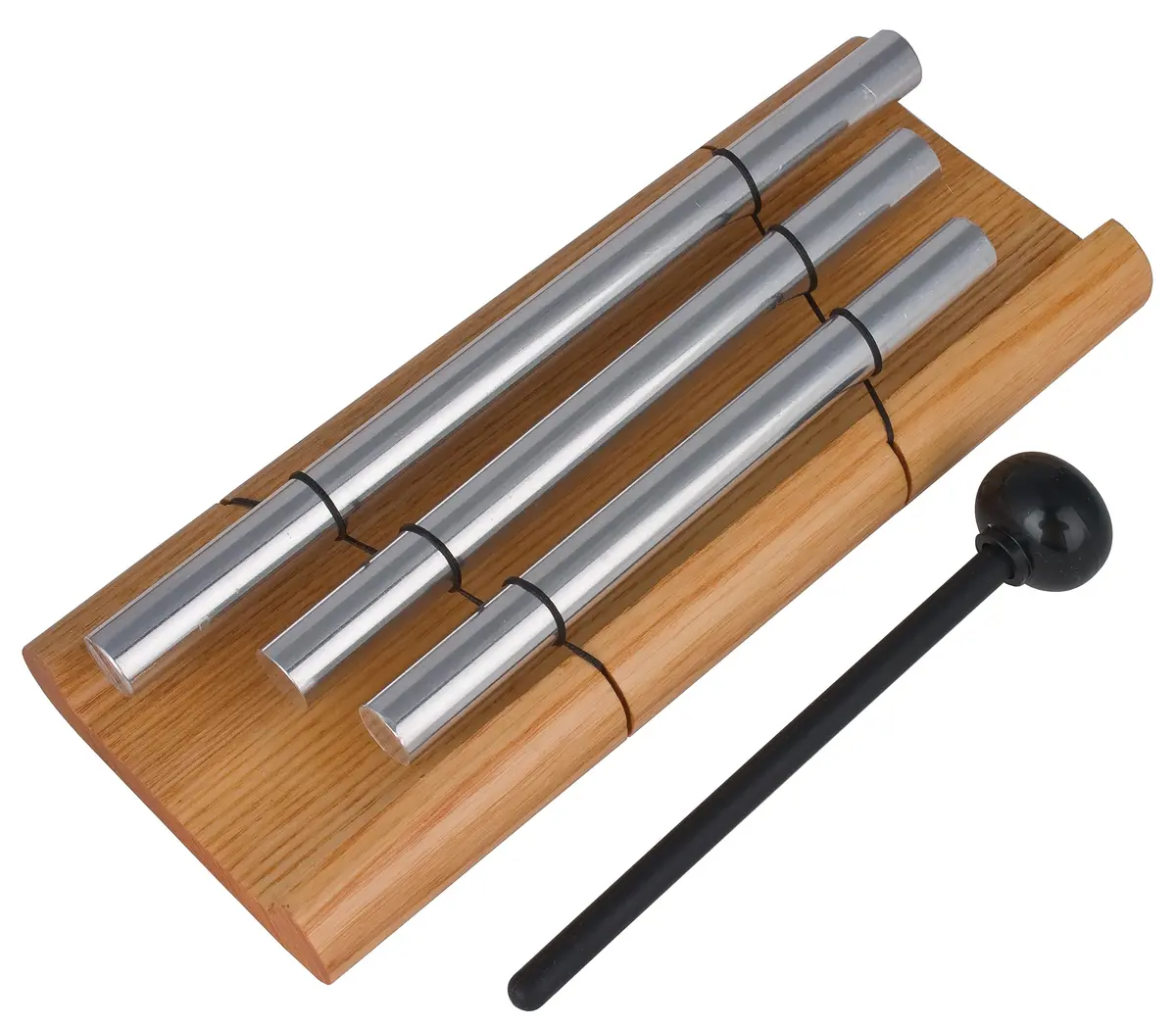 Woodstock Wind Chimes Zenergy Trio Hand Chime, Silver (7.7") Musically Tuned for Meditation, Yoga & Mindfulness - main product image
