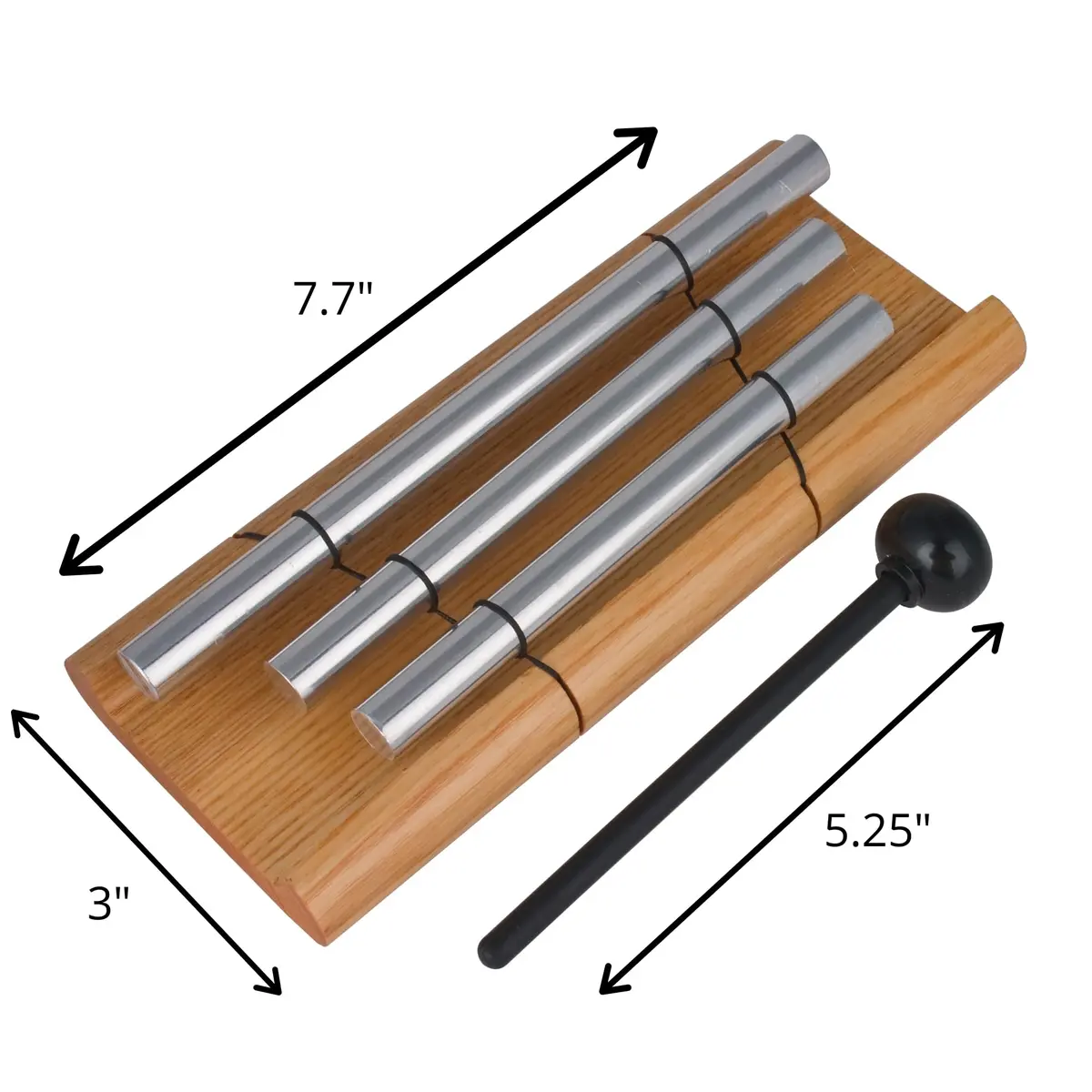 Woodstock Wind Chimes Zenergy Trio Hand Chime, Silver (7.7") Musically Tuned for Meditation, Yoga & Mindfulness - view 3