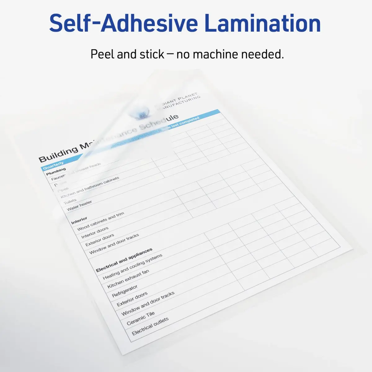 Avery Clear Laminating Sheets 9" x 12" Permanent Self-Adhesive 50 Sheets | Protect Documents Photos Signs - view 3