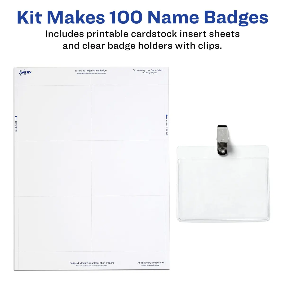 Avery Clip Style Name Tags, 2.25" x 3.5" | Reusable, Professional Badge Holders for ID & Events - view 3