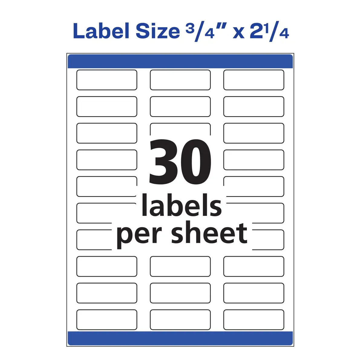 Avery Printable Address Labels 0.75" x 2.25" Matte White 750 Labels | Sure Feed Technology for Laser & Inkjet Printers - view 5