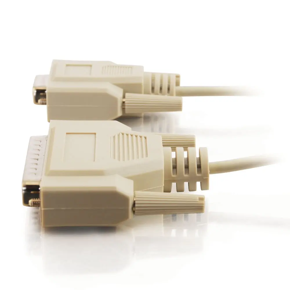 C2G DB25 Male to DB9 Female Serial RS232 Null Modem Cable 6 Feet Beige - view 3