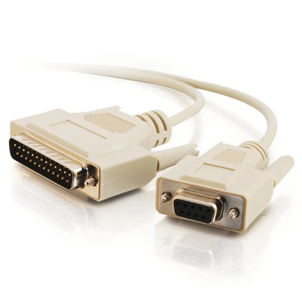 C2G DB25 Male to DB9 Female Serial RS232 Null Modem Cable 6 Feet Beige - view 4