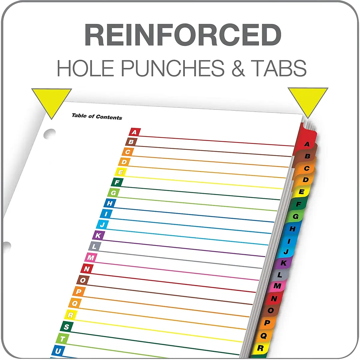 Cardinal Binder Dividers, A–Z Tab, Reversible Multicolor, Lettered, 1 Set (60218) | Customizable Table of Contents - view 6