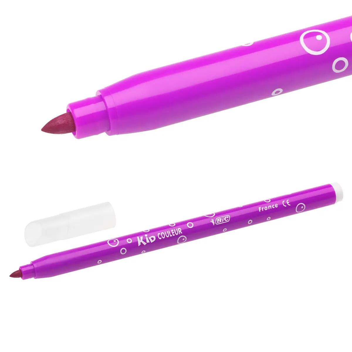 BIC Kids Kid Couleur Felt Tip Colouring Pens - Assorted Colours, Cardboard Wallet of 12 | Washable & Safe for Kids 5+ - view 3