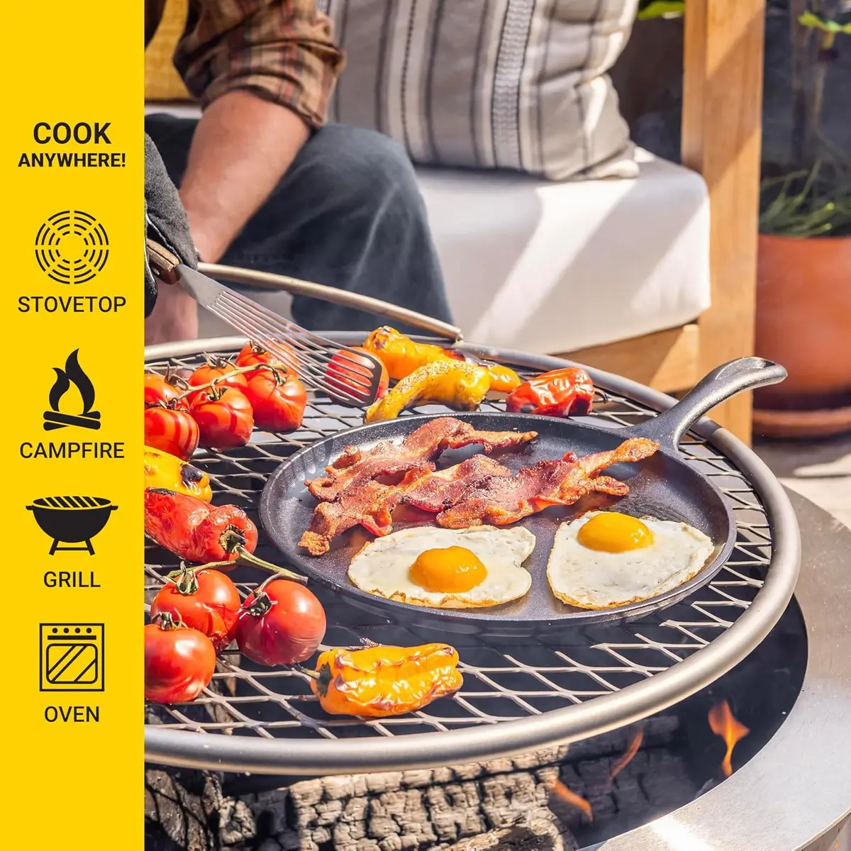 Lodge Round Seasoned Cast Iron Griddle 10.5 Inch (26.7 cm) | PFAS-Free, Even Heat Distribution - view 5