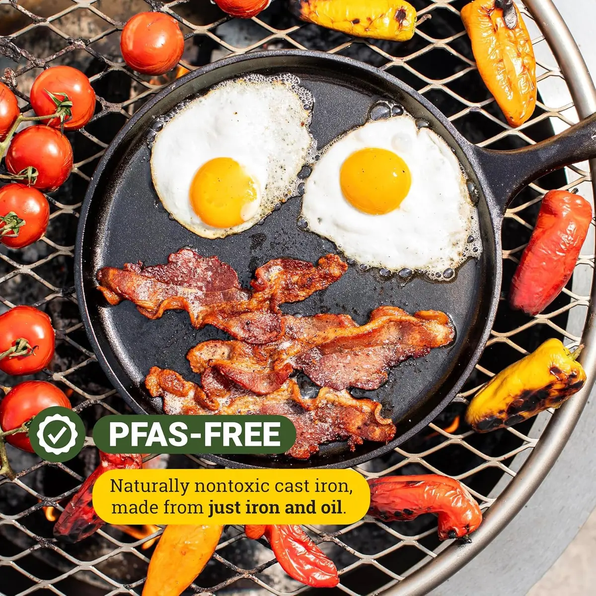 Lodge Round Seasoned Cast Iron Griddle 10.5 Inch (26.7 cm) | PFAS-Free, Even Heat Distribution - view 6