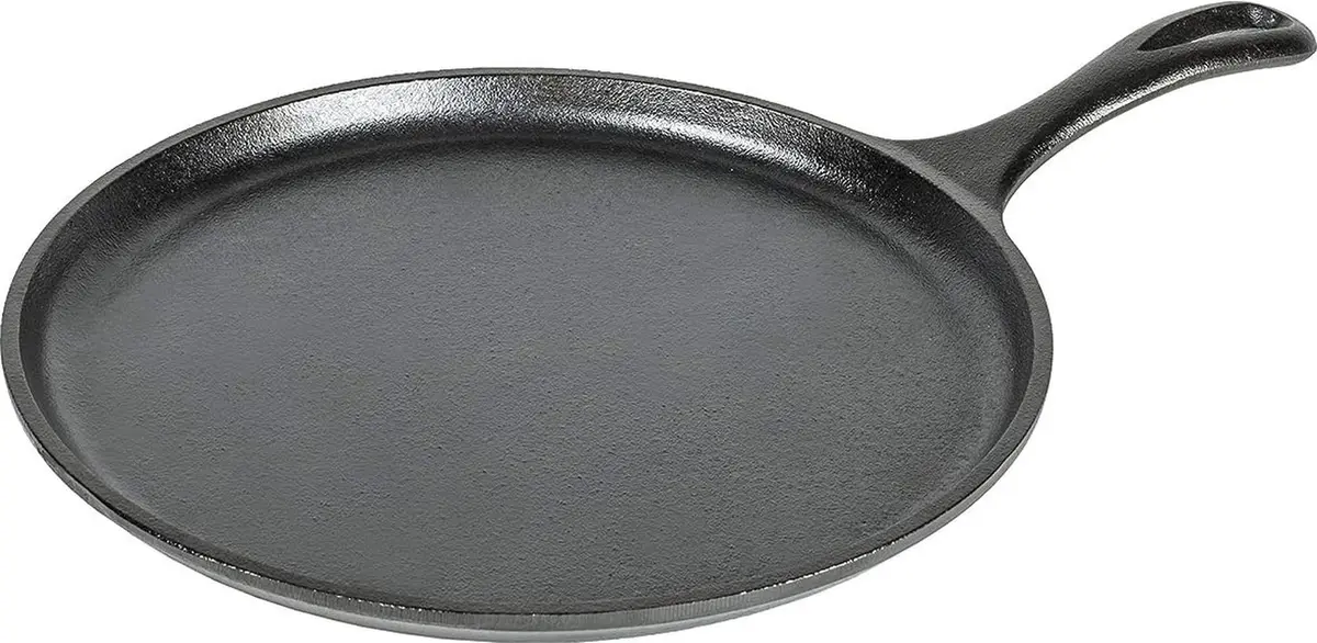 Lodge Round Seasoned Cast Iron Griddle 10.5 Inch (26.7 cm) | PFAS-Free, Even Heat Distribution - main product image