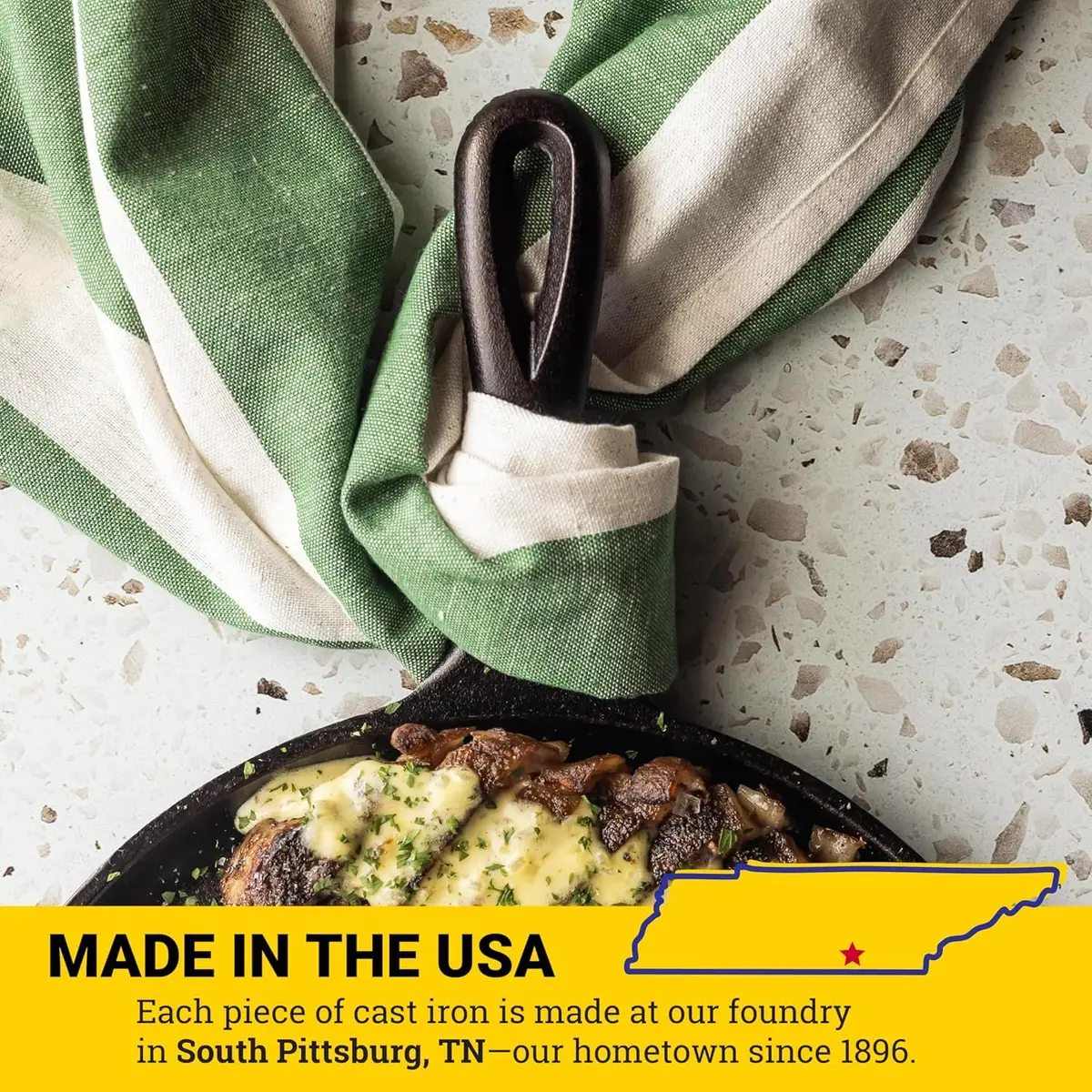 Lodge Round Seasoned Cast Iron Griddle 10.5 Inch (26.7 cm) | PFAS-Free, Even Heat Distribution - view 8