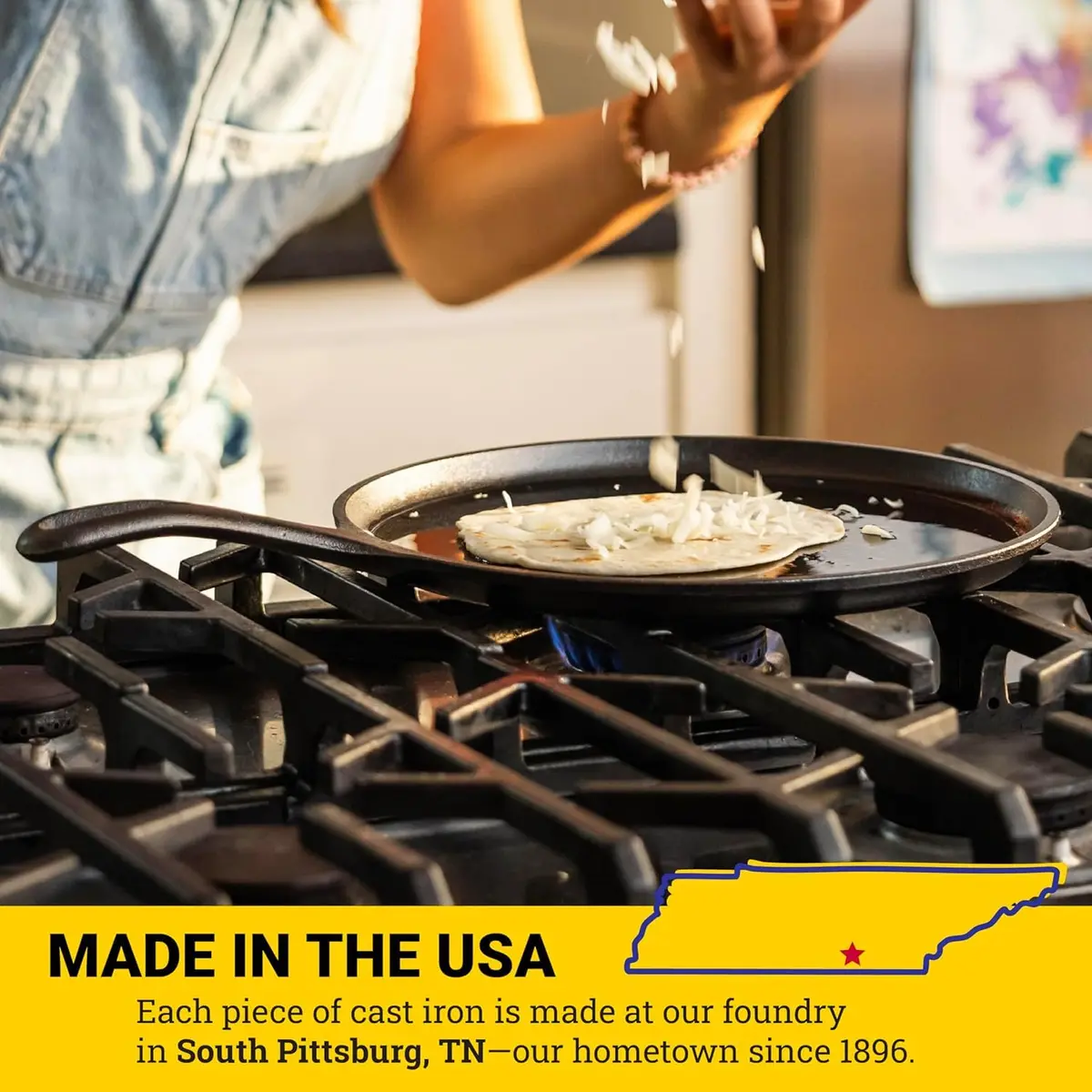 Lodge Round Seasoned Cast Iron Griddle 10.5 Inch (26.7 cm) | PFAS-Free, Even Heat Distribution - view 9