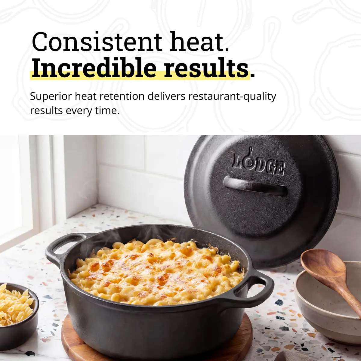 Lodge Cast Iron Dutch Oven with Loop Handle, Oven-Safe, 2 Quart (1.89 Litres) | Versatile 2-in-1 Skillet & Pot for Indian Kitchens - view 3