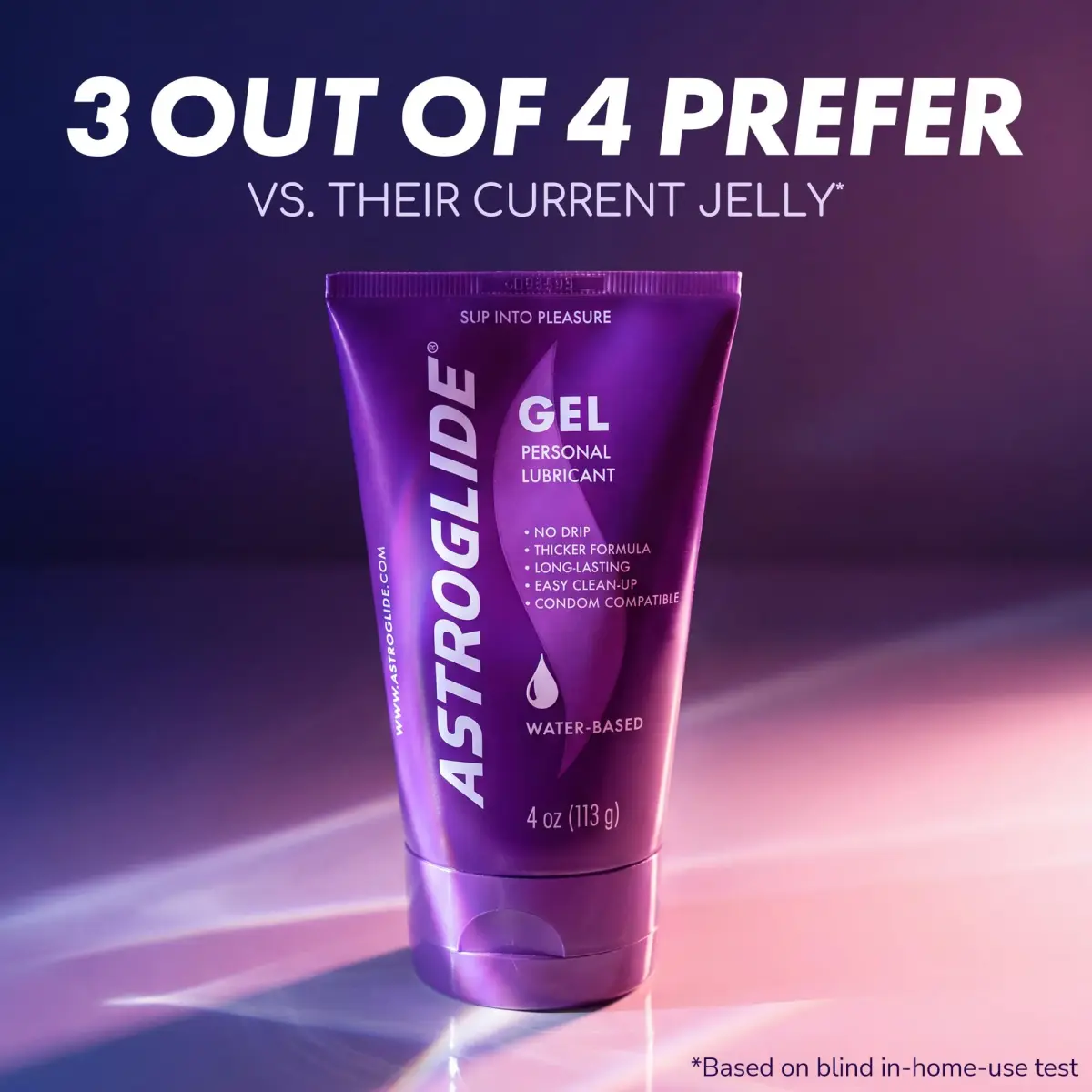 Astroglide Water-Based Gel Personal Lubricant 118ml (4 Fl Oz) | No Drip, Hypoallergenic Formula - view 3