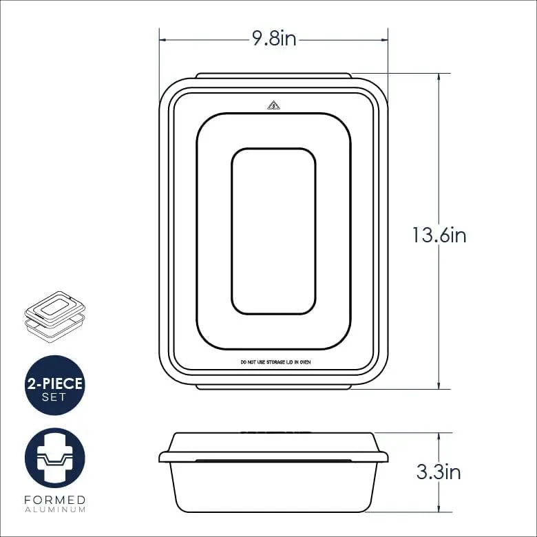 Nordic Ware 9 x 13 Aluminum Commercial Cake Pan with Lid | Durable, Even-Baking Aluminum Pan in USA - view 2