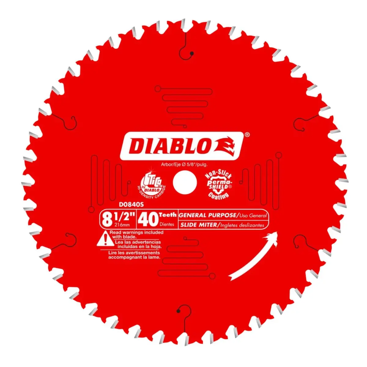 Diablo General Purpose Saw Blade for Wood - 8-1/2" Dia, 40 ATB Teeth | Precision Crosscut & Long Life - main product image