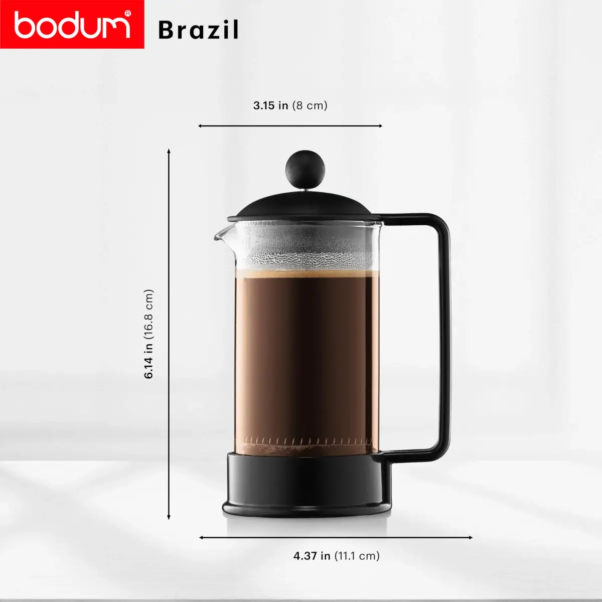 Bodum Brazil French Press Coffee Maker 355ml (12oz) | Iconic Design, Full Flavor Extraction - view 3